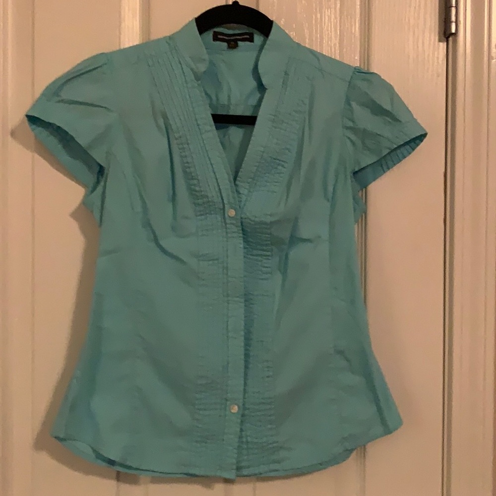 Ex Cond Turquoise Express Design Studio Fitted Top
